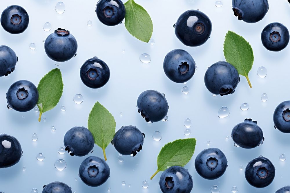 Blueberries on water pattern backgrounds blueberry fruit.