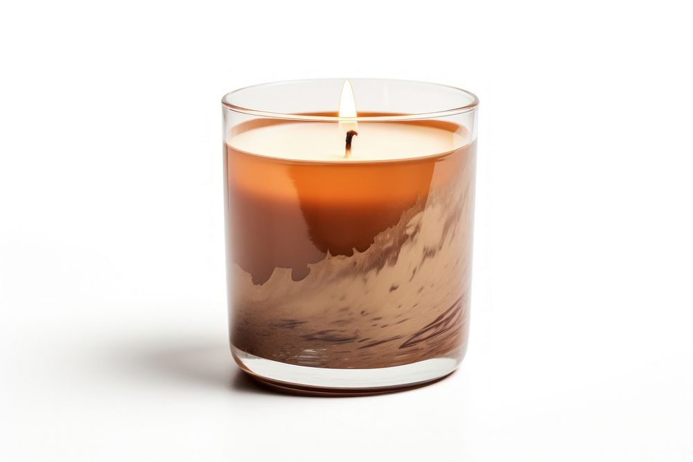 Mockup of a candle glass white background refreshment.