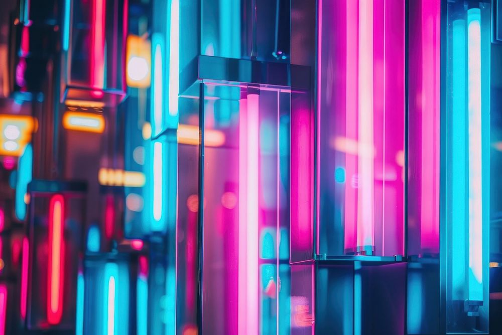 Neon light geometric digital background backgrounds lighting architecture.