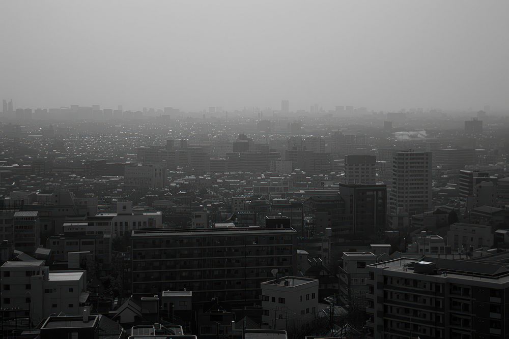 Skyline cityscape view background architecture metropolis pollution.