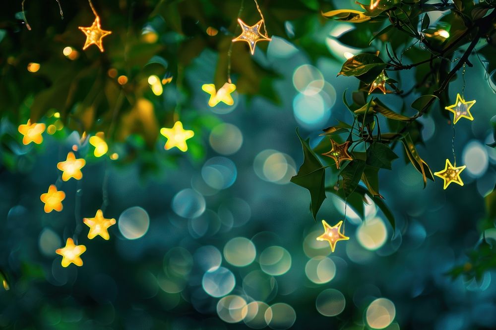 Star bokeh background backgrounds plant green.