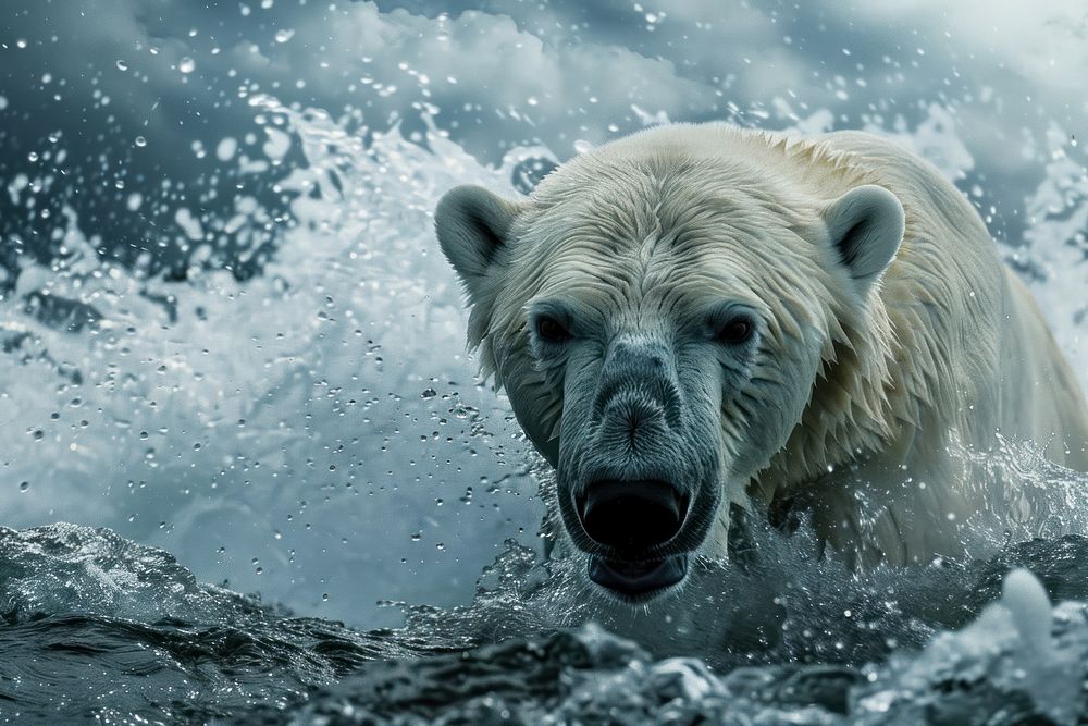 Polar bear wildlife mammal animal.