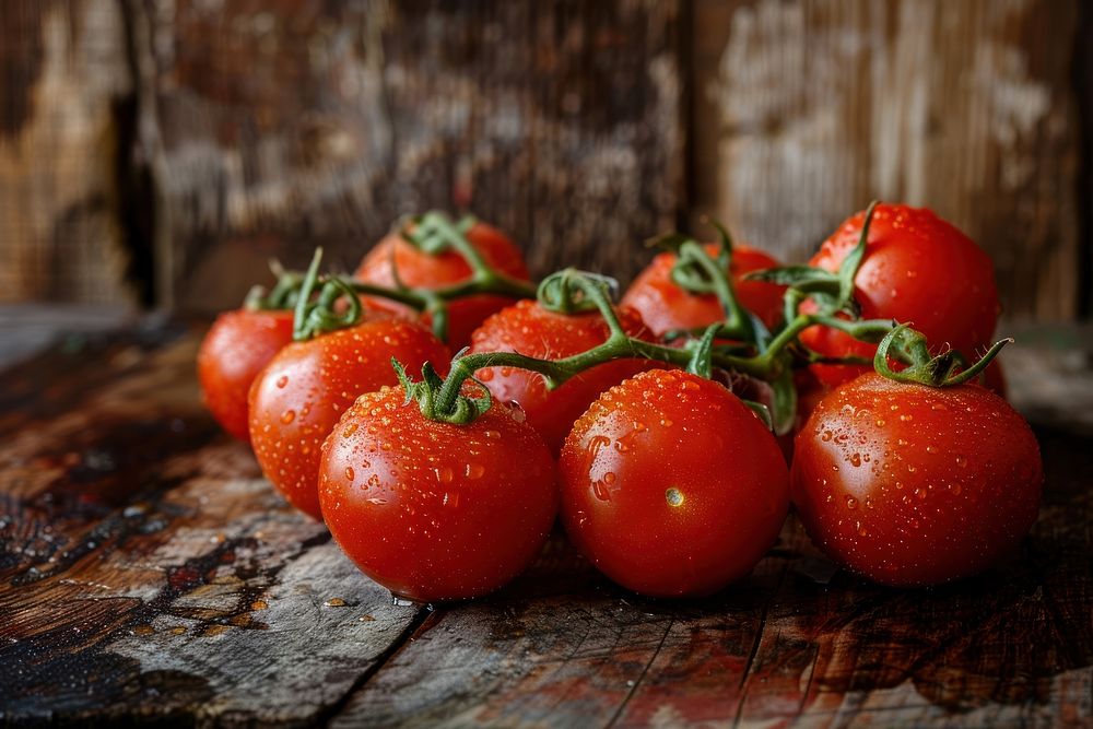 Fresh tomatoes vegetable plant food.