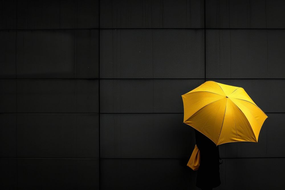 Yellow umbrella architecture protection monochrome.