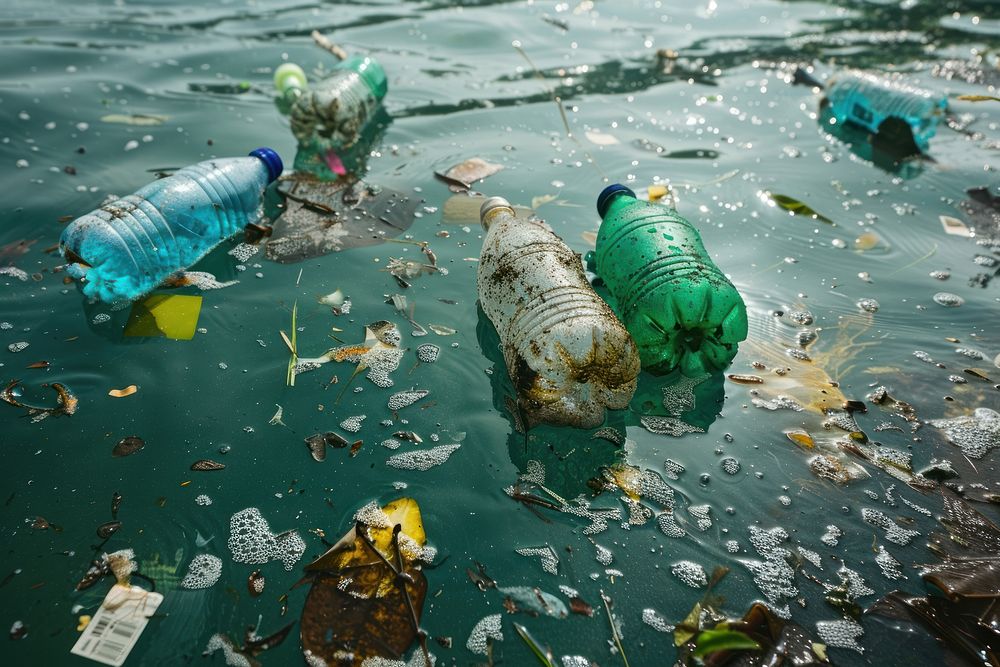 Pollution garbage plastic bottle.