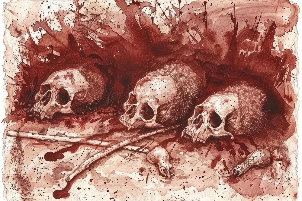 Skull painting art anthropology.
