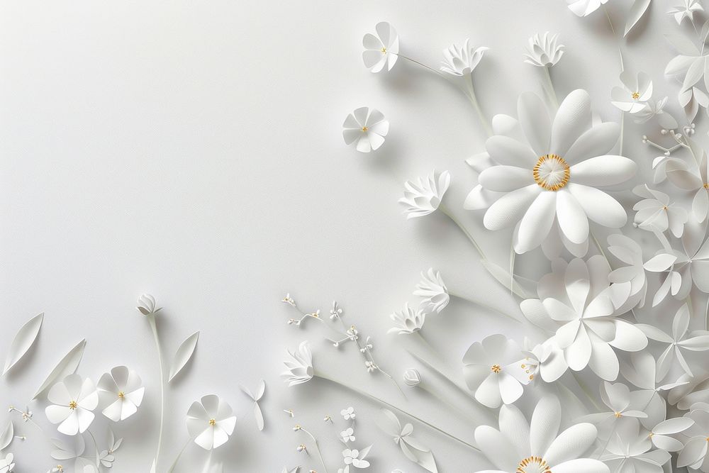 White paper flowers backgrounds pattern petal.