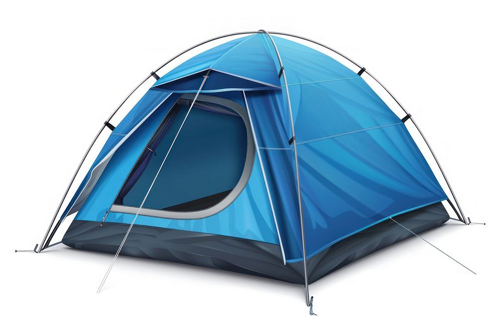 Camping tent outdoors travel white background.