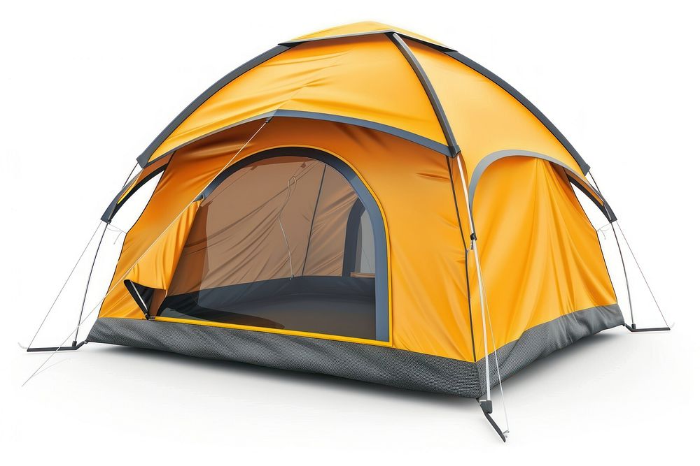Camping tent outdoors travel white background.