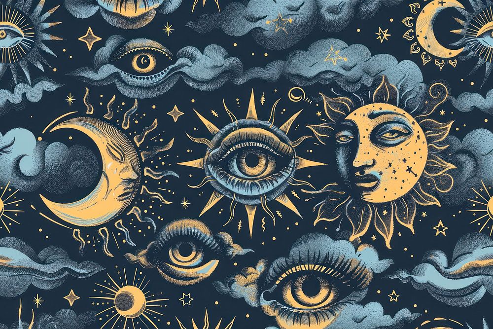 Esoteric pattern backgrounds moon.