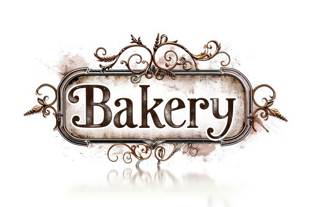 Bakery text logo accessories.
