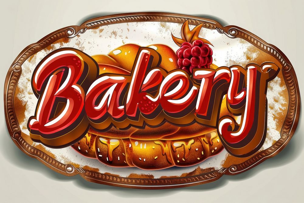 Bakery food logo ketchup.