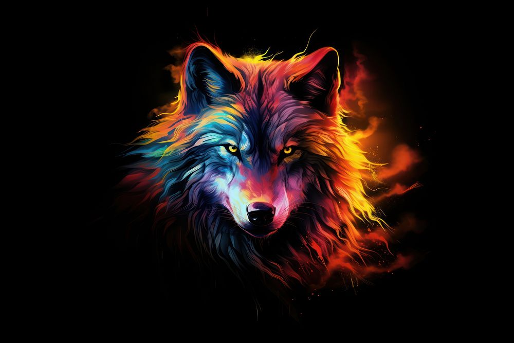 Wolf animal mammal fire.