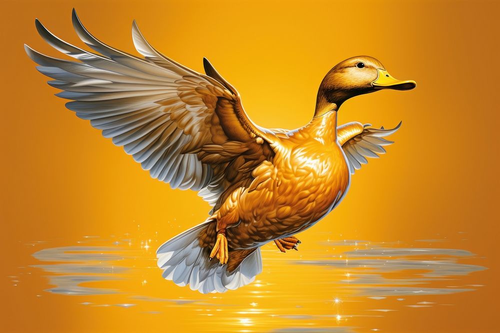 Duck fly animal bird anseriformes.