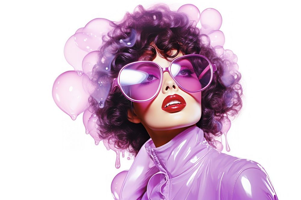 Lilac sunglasses portrait purple.