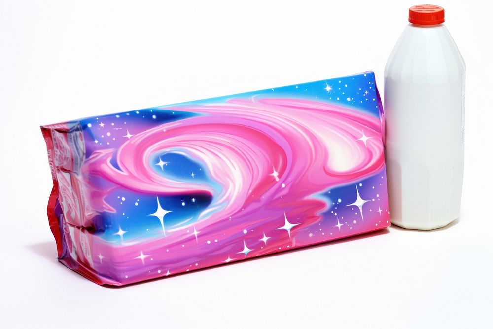 Milky way bottle white background container.