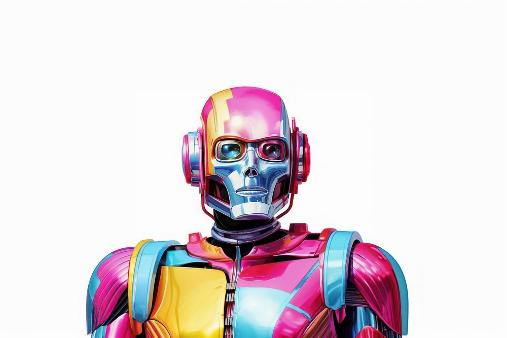 Robot futuristic technology portrait.