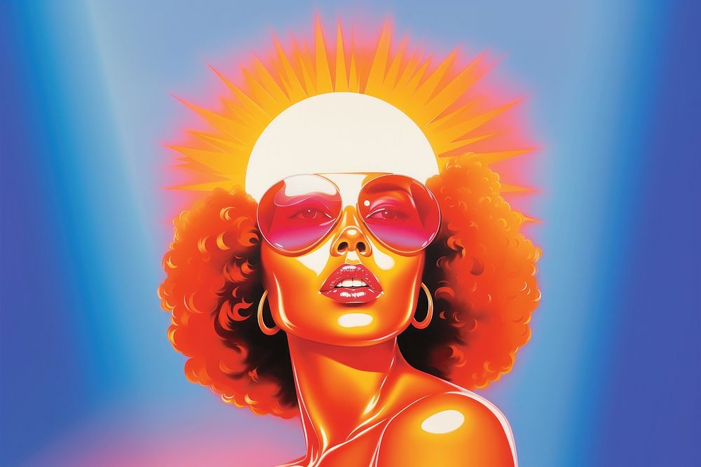 Sun sunglasses portrait poster.
