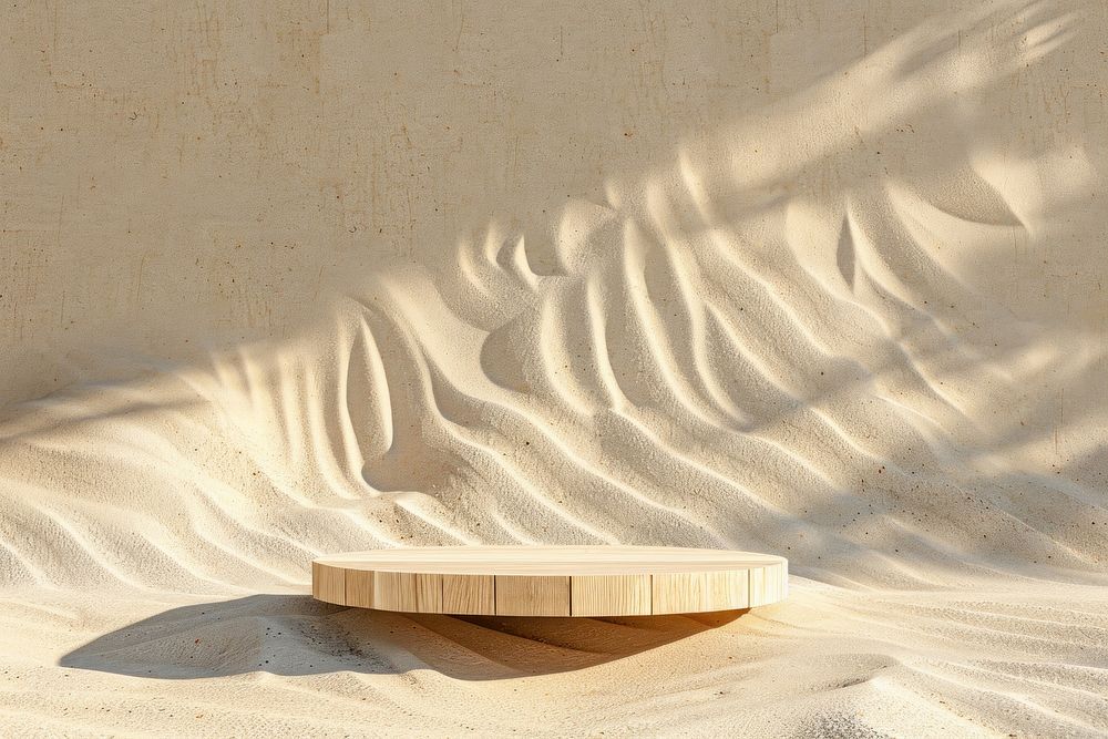 Podium on sand furniture shadow nature.