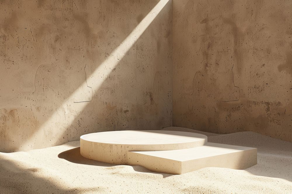 Podium on sand architecture shadow wall.