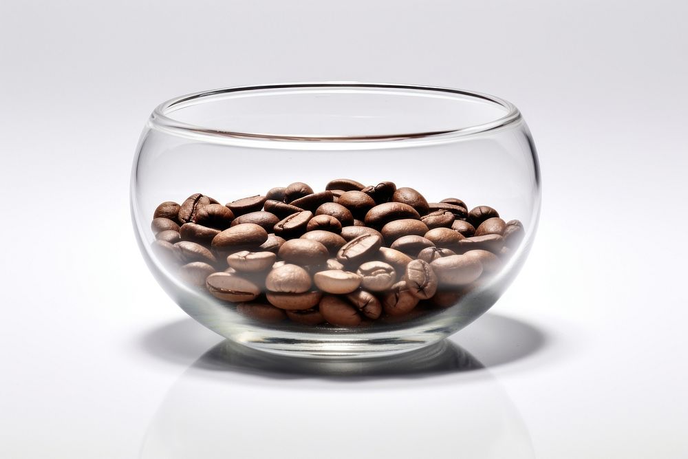 Coffee bean transparent glass coffee beans.