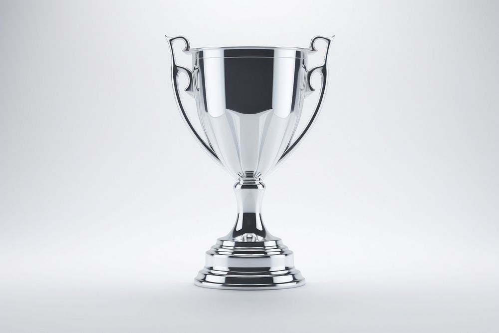 Trophy cup reward glass white background achievement.