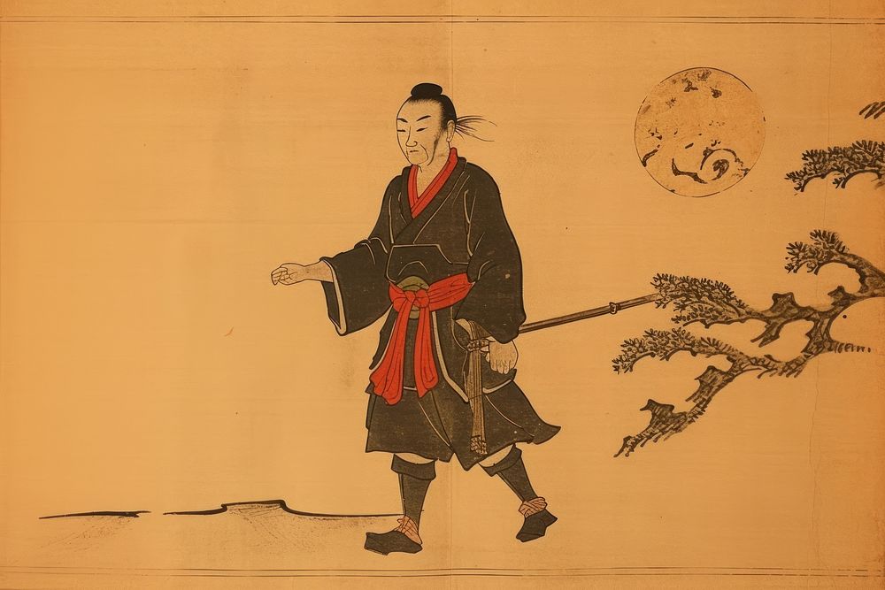 Traditional japanese a samuri man tradition adult art.