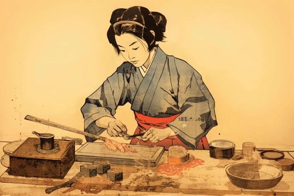 Traditional japanese cook adult art creativity.