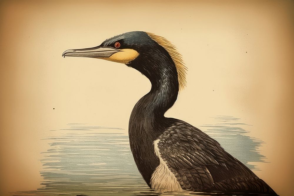 Traditional japanese cormorant animal bird beak.