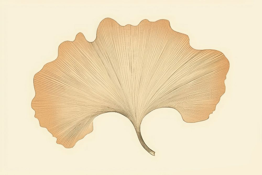 Traditional japanese ginkgo leaf textured mushroom pattern.