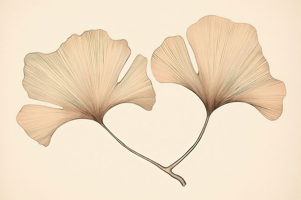 Traditional japanese ginkgo leaf plant pattern drawing.