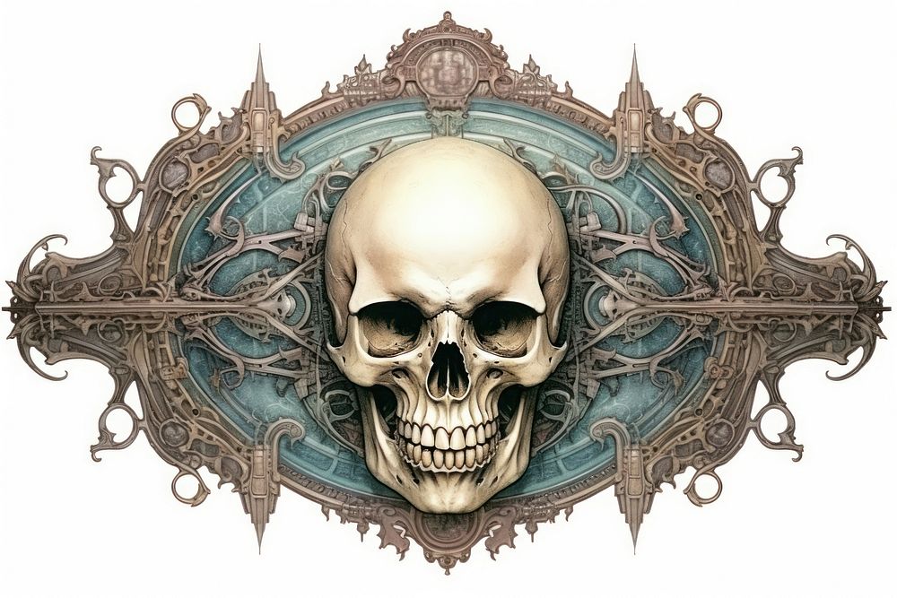 Baroque Skull ornate architecture accessories. | Premium Photo ...