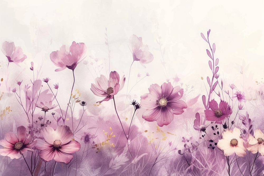 Wildflower watercolor background petal backgrounds outdoors.