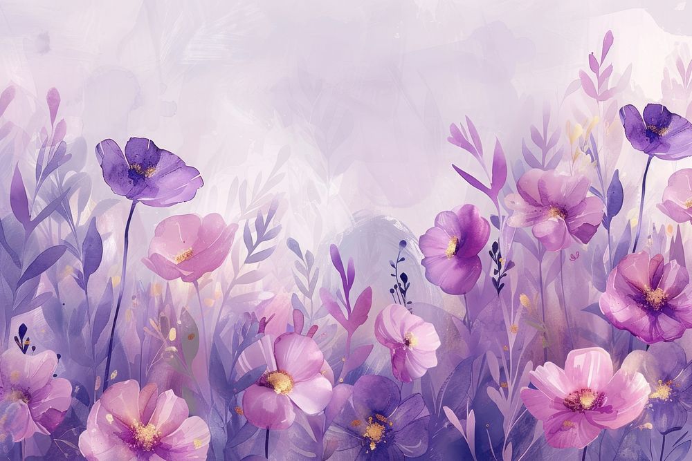 Wildflower watercolor background purple petal backgrounds.