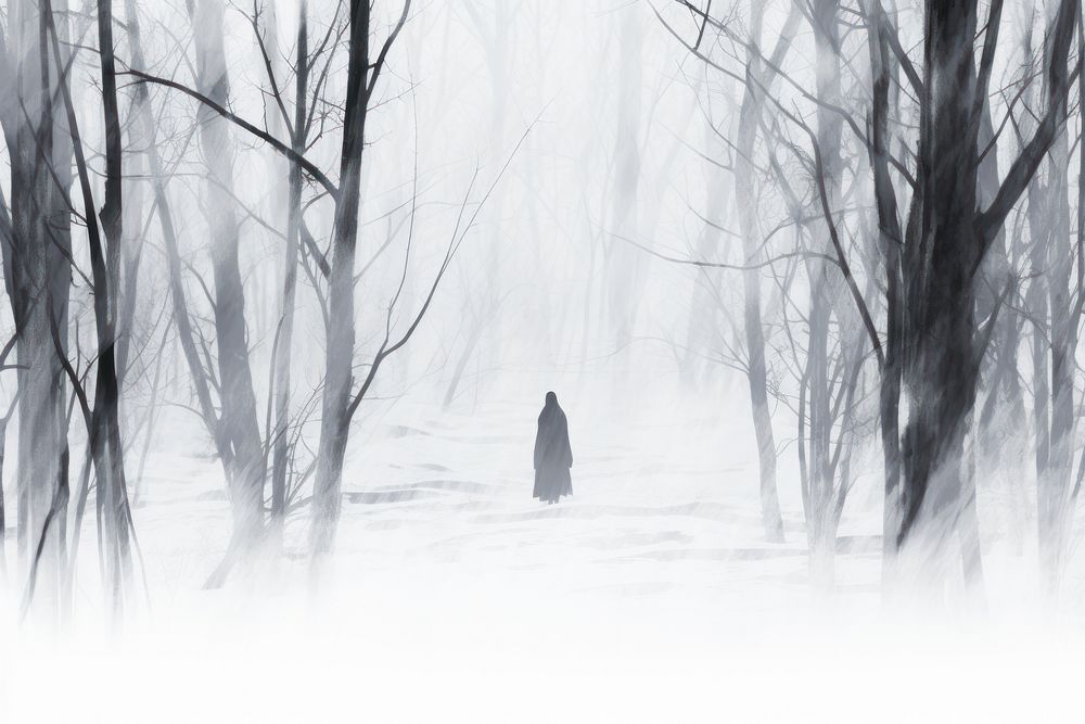 Ghost in Snow Forest snow tranquility landscape.