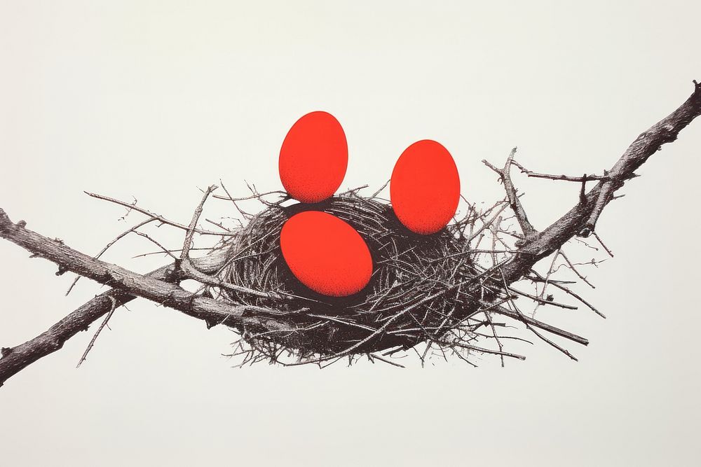 Easter nest bird red. | Premium Photo Illustration - rawpixel