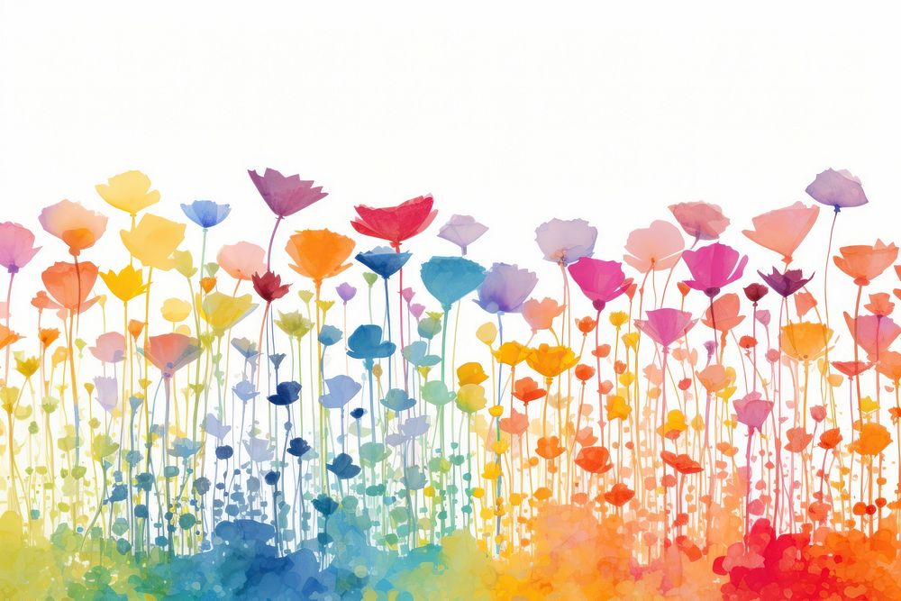 Spring Field and Rainbow flower backgrounds outdoors.