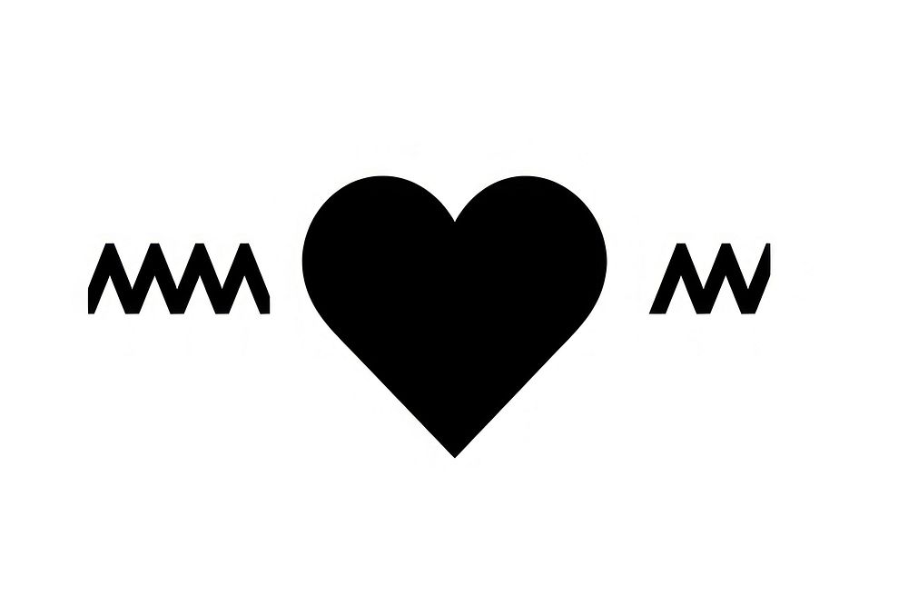 Heart rate black white logo.