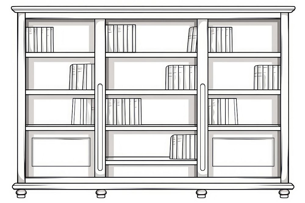 A bookcase furniture bookshelf sketch line.