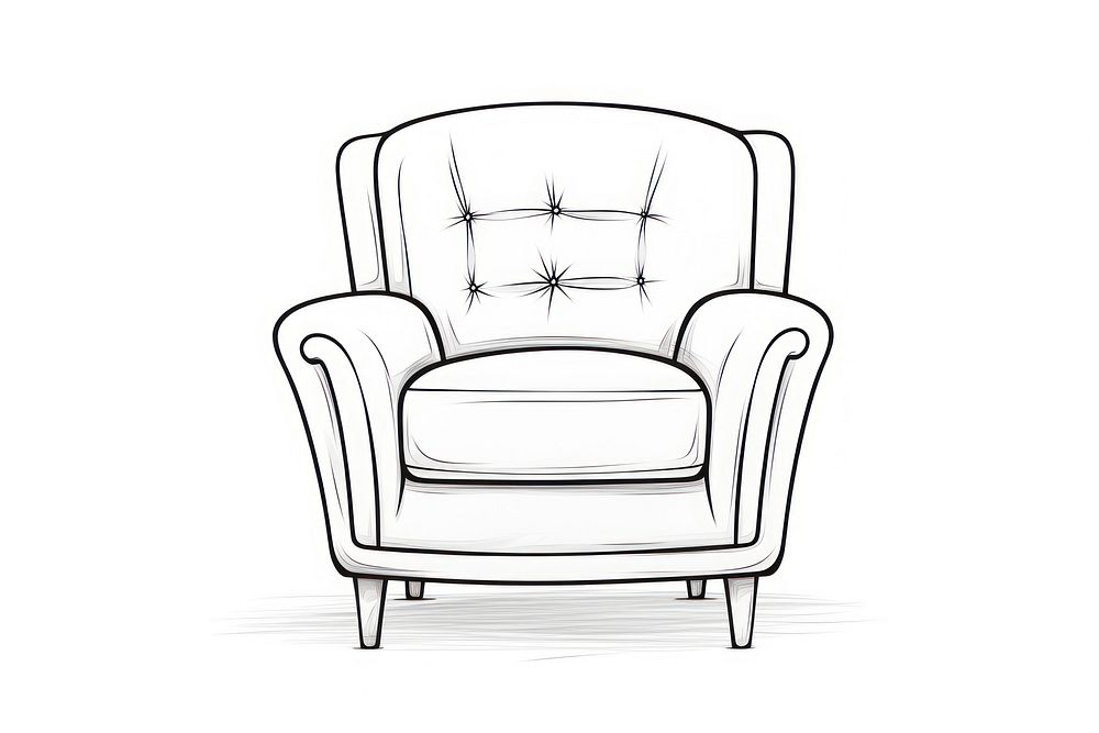 A chair furniture sketch armchair drawing.