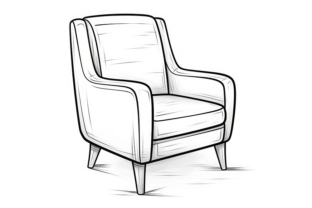 A chair furniture armchair sketch line.