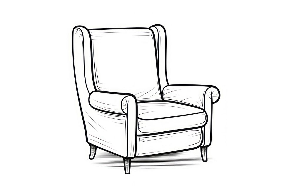 A chair furniture armchair sketch white background.