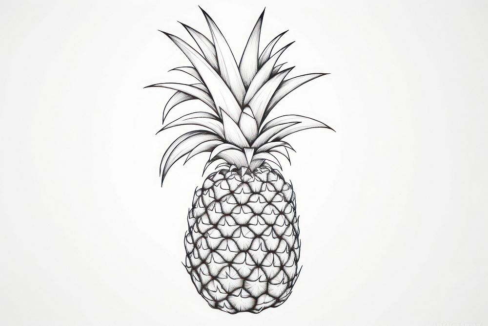A pineapple sketch fruit line.