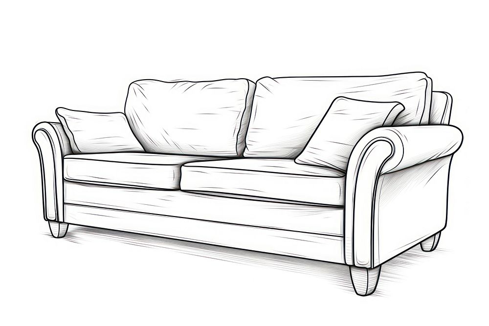 A sofa furniture sketch drawing chair.