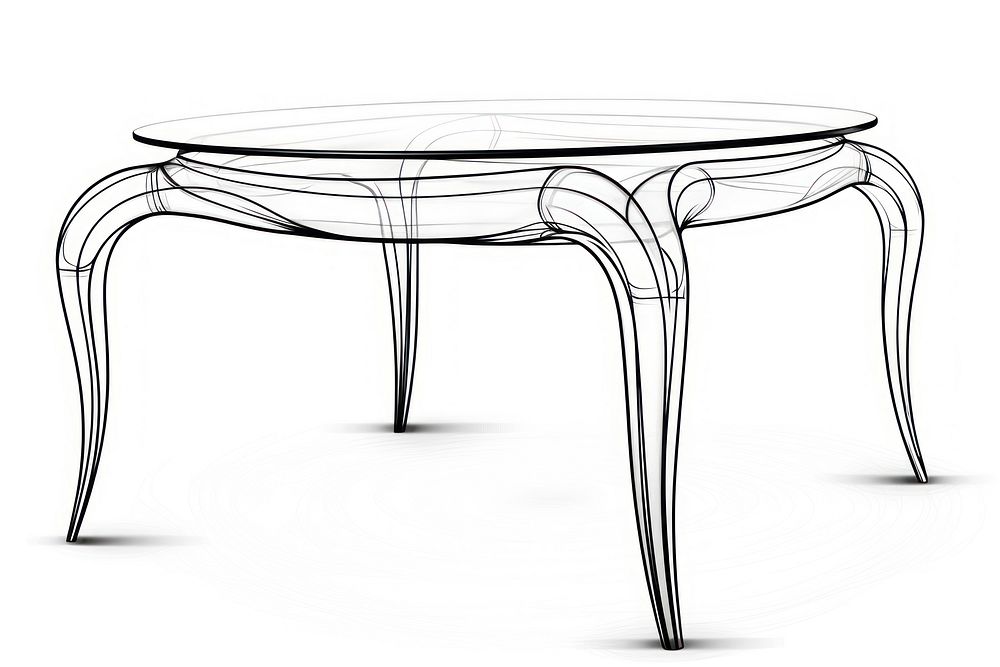A table furniture sketch line architecture.