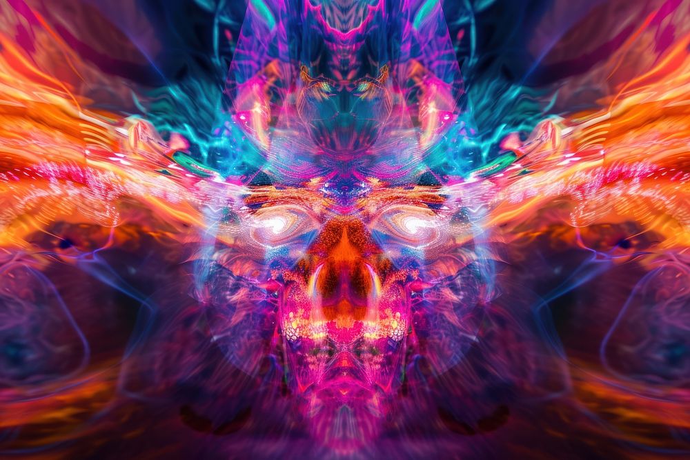 Psychedelic ghost abstract surreal pattern.