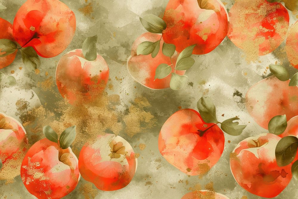 Apple watercolor background backgrounds painting fruit.