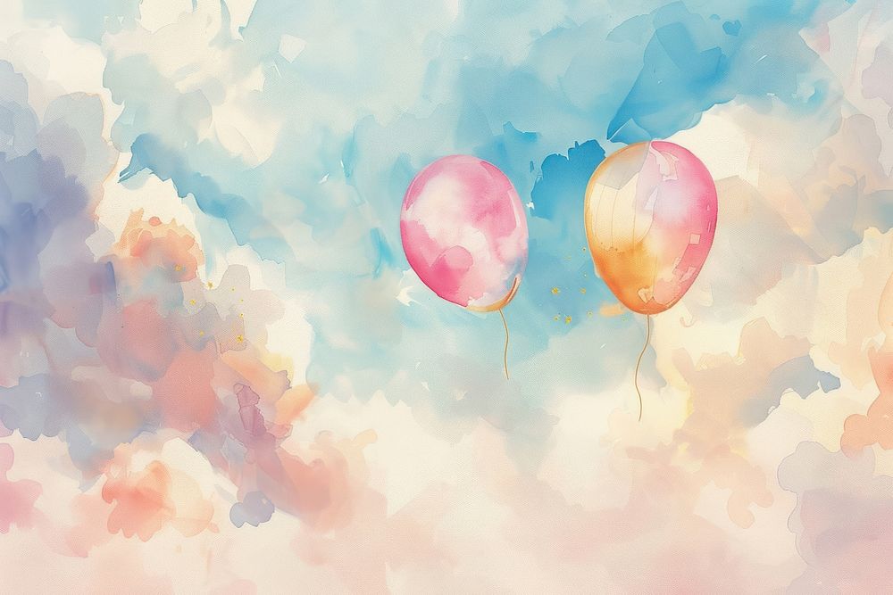 Balloon and Sky watercolor background balloon backgrounds painting.