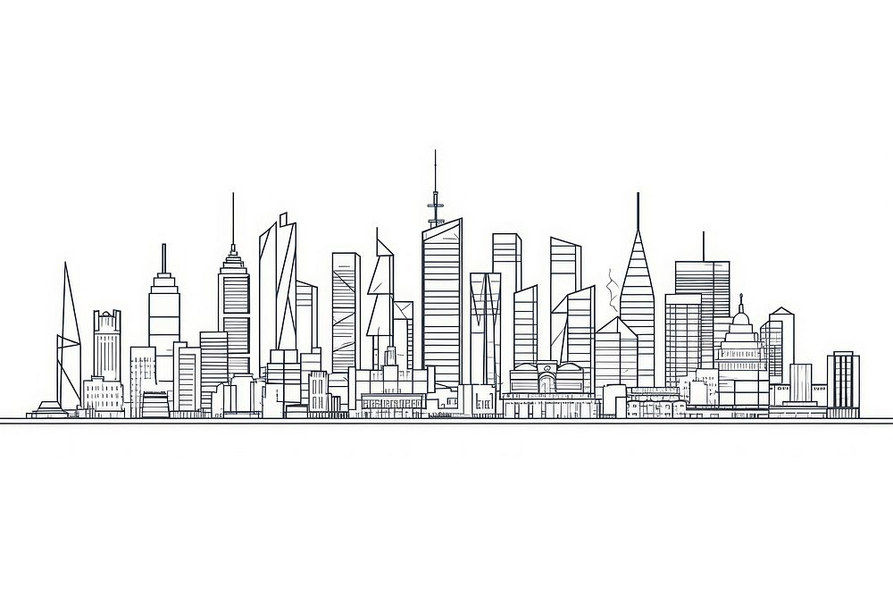Buildings sketch metropolis drawing.