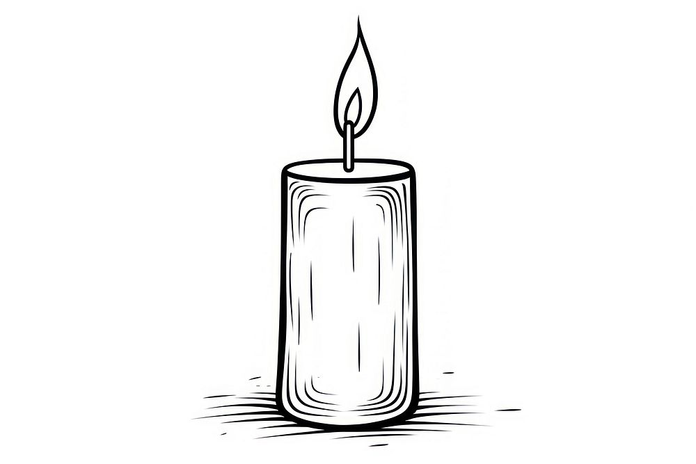 Candle sketch line fire.